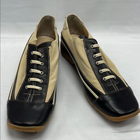 Walter Genuin Tan and Brown Leather Women's Golf Shoes Made in Italy - Picture 1 of 8